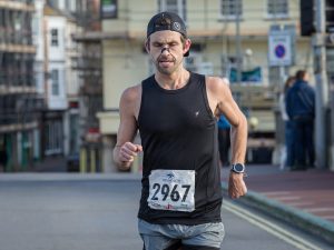 Dave Newman progressing round in the Weymouth Half Marathon