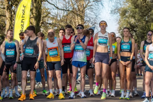 The elite runners at the start of the Bath Half