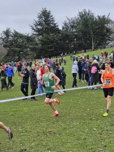 Isaac May in the Under 17 Men's race at the UK Inter Counties Cross Country Championships