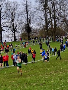 Jacob Taylor in the Under 17 Men's race at the UK Inter Counties Cross Country Championships