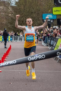 Joe Wigfield winning the Bath Half
