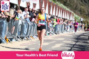 Amelia Lawrence coming in to win the Bournemouth Bay 5k