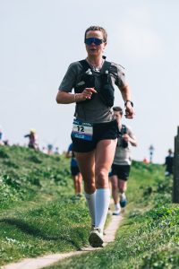 Beth Dowbiggin giving her all in the Brighton Trail Marathon