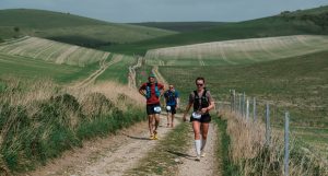 Beth Dowbiggin competing in the Brighton Trail Marathon