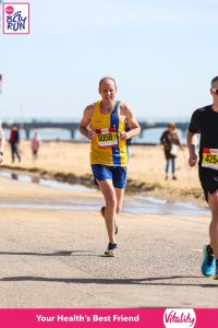 Clint Taylor on the prom in the Bournemouth Bay Half Marathon