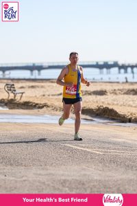 David Crowther racing down the prom in the Bournemouth Bay 10k