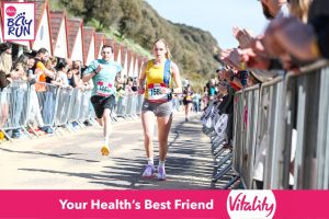 Flo Dootson on the finishing straight of the Bournemouth Bay 5k