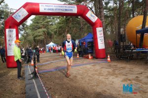 Geoff Newton finishing the Cross Country race at the European Masters Championships