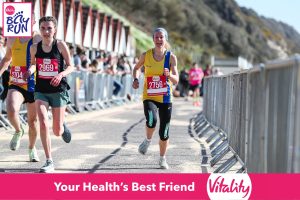 Helen Beddoe finishing the Bournemouth Bay 10k