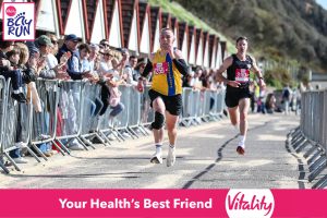 Jake Mowat putting in a sprint finish in the Bournemouth Bay 10k