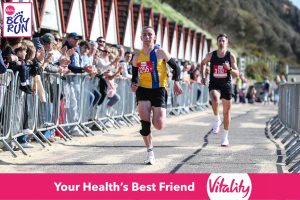 Jake Mowat showing strength at the end of the race