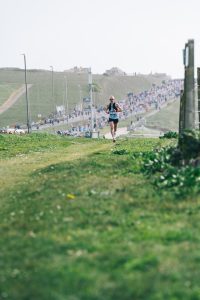 James Baker nears the point where the course joins the main marathon