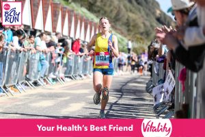 Jessica Long finishing the Bournemouth Bay 5k