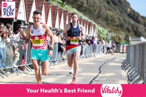 Karl Welch -coming in to complete the Bournemouth Bay Half Marathon