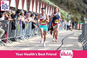 Karl Welch finishing the Bournemouth Bay Half Marathon