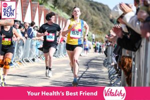 Lola Thomasson finishing the Bournemouth Bay 5k