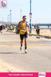 Luke De-Benedictis on the prom in the Bournemouth Bay Half Marathon