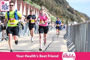 Matilde Blagden coming in to complete the Bournemouth Bay Half Marathon