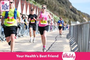 Matilde Blagden sprinting for the line in the Bournemouth Bay Half Marathon