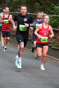 Mike Akers battling it out in the Fleet Half Marathon 