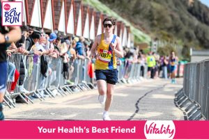 Nathan Mearns coming in to complete the Bournemouth Bay Half Marathon