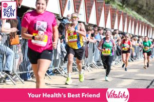 Nick Pepin sprinting for the finish in the Bournemouth Bay Half Marathon