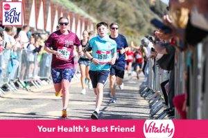 Nikki McTaggart coning in to complete the Bournemouth Bay 5k