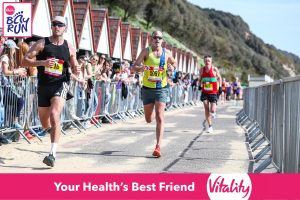 Rich Brawn finishing the Bournemouth Bay Half Marathon