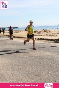 Rob McTaggart running well in the Bournemouth Bay Half Marathon
