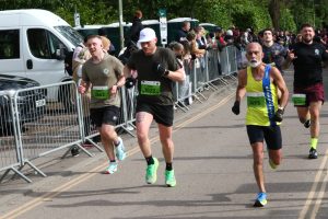 Sanjai Sharma putting in the a sprint finish at the Fleet Half Marathon