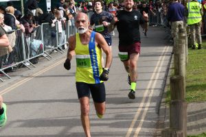 Sanjai Sharma battling it out in the Fleet Half Marathon