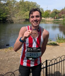 Harry Smith after the London Marathon