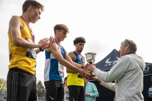 Oliver Canavan on the podium at the Bannister Miles