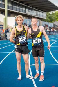 Two Poole AC runners at the Bannister Miles
