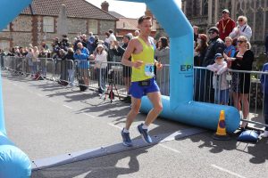 Stu Nicholas winning the Norfolk Marathon