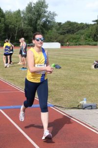 Emma Lewis finishing the May 5