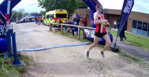 Henry Edwards taking second place in the Alton 10