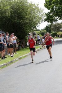 Caroline Rowley batting it out in the Coombe Keynes 10k