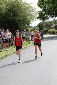 Caroline Rowley nearing the end of the Coombe Keynes 10k