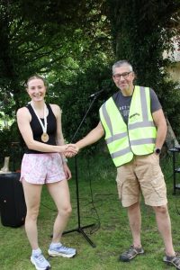 Dulcie Gatehouse after finishing first female Coombe Keynes 10k