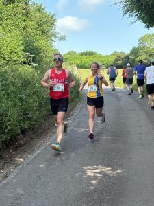 Katie Gunn heading down the road in the Alresford 10k
