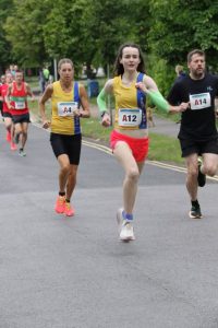 Kitty Cook and Emma Caplan in the Poole Festival of Running Relays