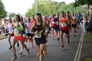 Kitty Cook starting the Poole Festival of Running Relays