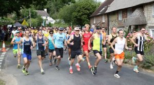 Stu Bowers, Stu Nicholas and Jacek Cieluszecki starting the Coombe Keynes 10k