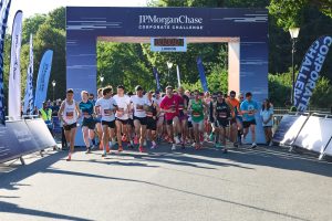 The start of the race on Day 2 of the JPMorganChase Challenge