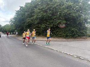 A group of Bournemouth AC runners arrive for the Lordshill 10k