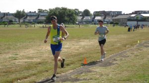 Stu Nicholas leading the Beat the Boat 10k