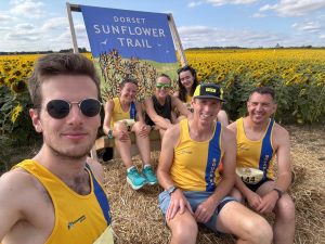 Tom Casson's selfie with his Bournemouth AC friends at the Sunflower Stride