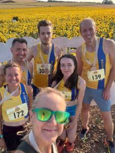 Zoe Meaton's selfie with the BAC group at the Sunflower Stride