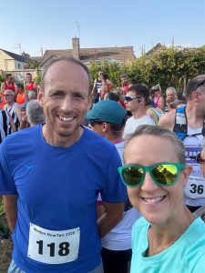 Clint Taylor and Zoe Meaton at the start of the Maiden New Ten